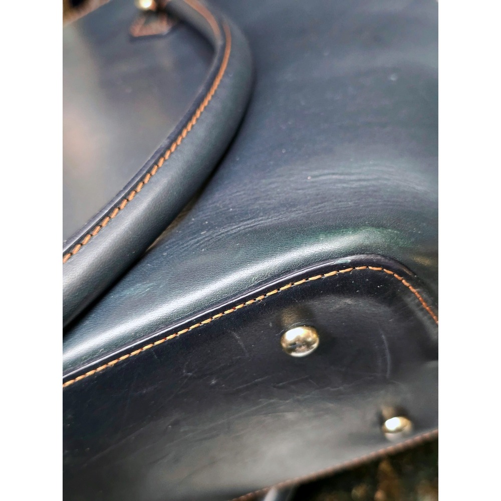 Dooney & Bourke Alto Small Stitched Pocket Tote Navy Blue Leather Italian Bag - Picture 11 of 16